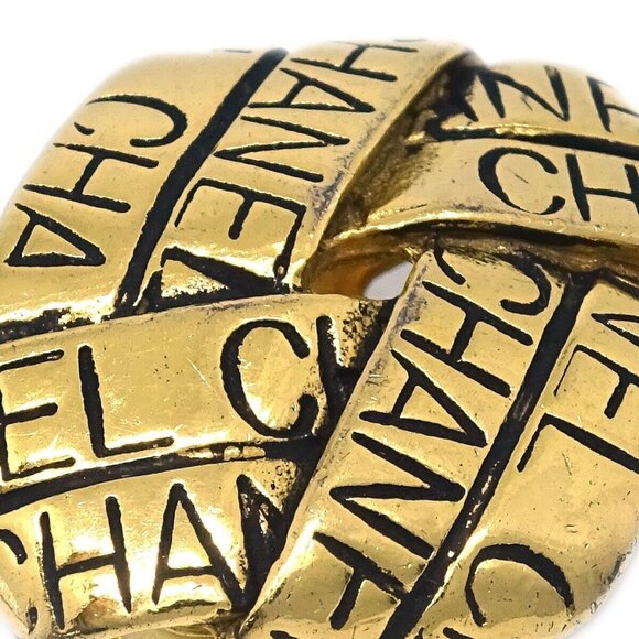 Chanel Rhombus Earrings Clip-On Gold 96P - Picture 2 of 4